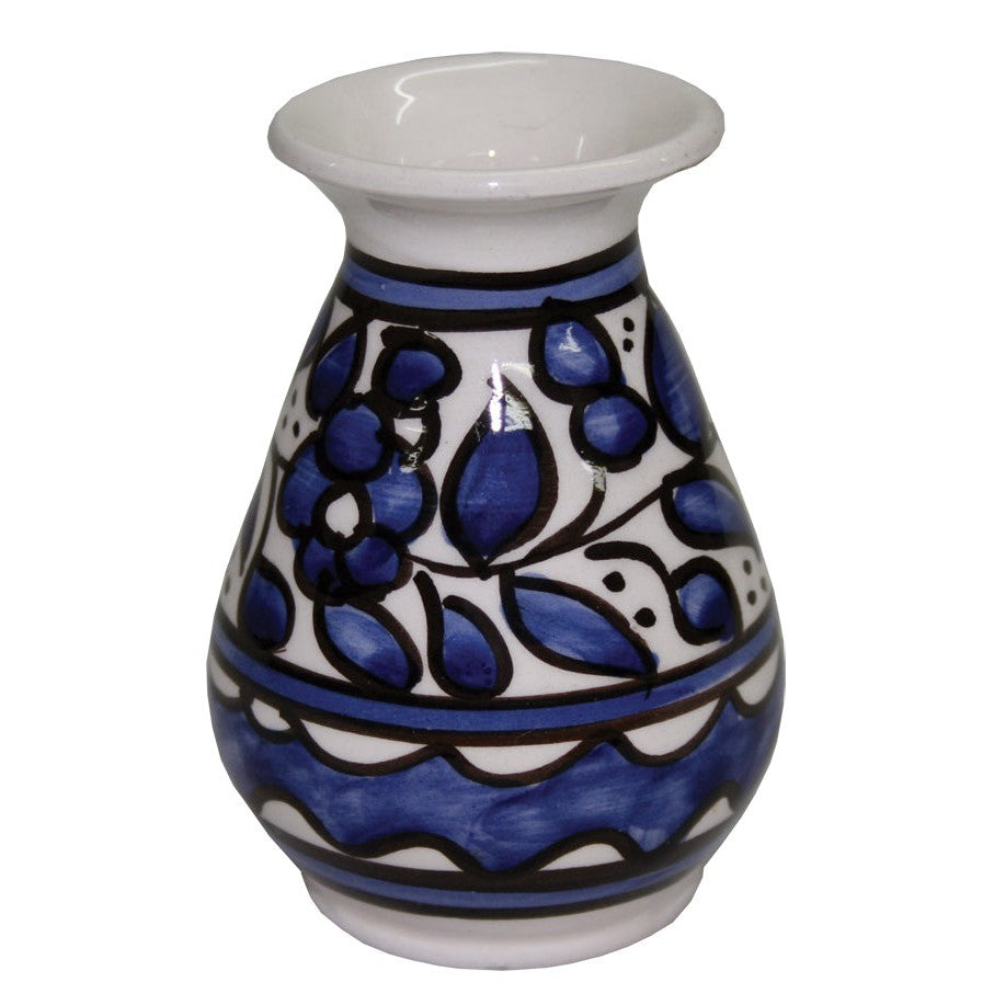 Blue Floral Ceramic Small Vase