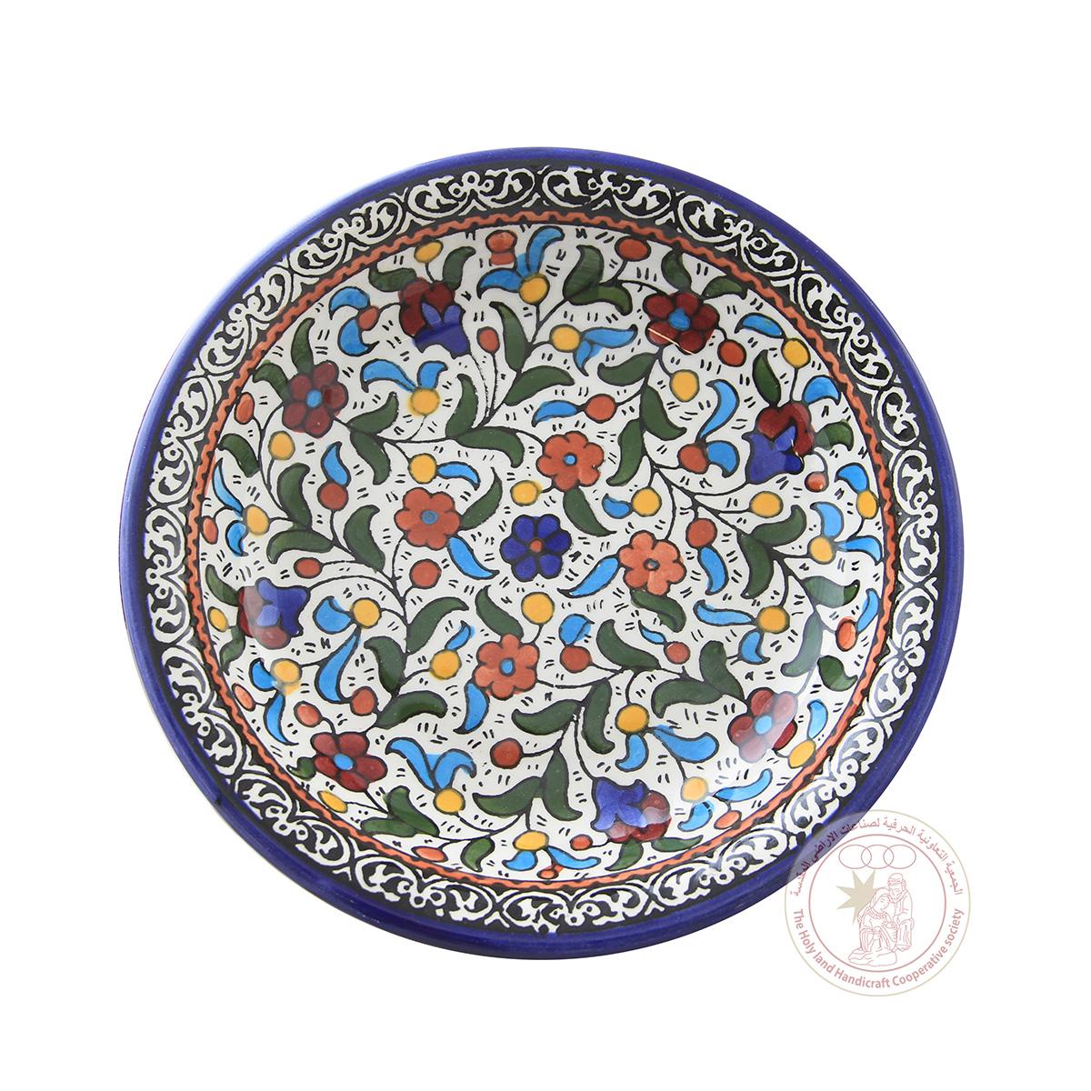 Multi-Colored Tulips'Flat Plate - 21 CM, Ceramic