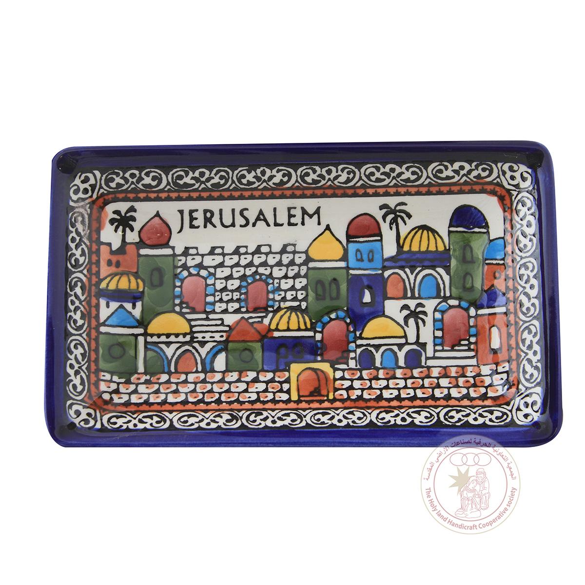 Jerusalem' Rectangular Plate - 33 CM, Ceramic