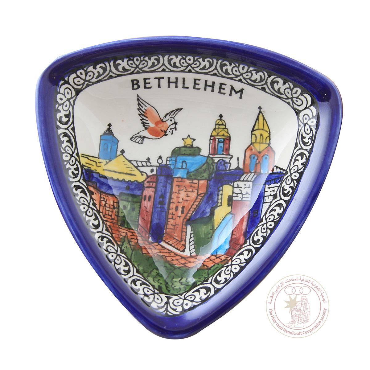 Bethlehem' Triangular Bowl - 14 CM, Ceramic