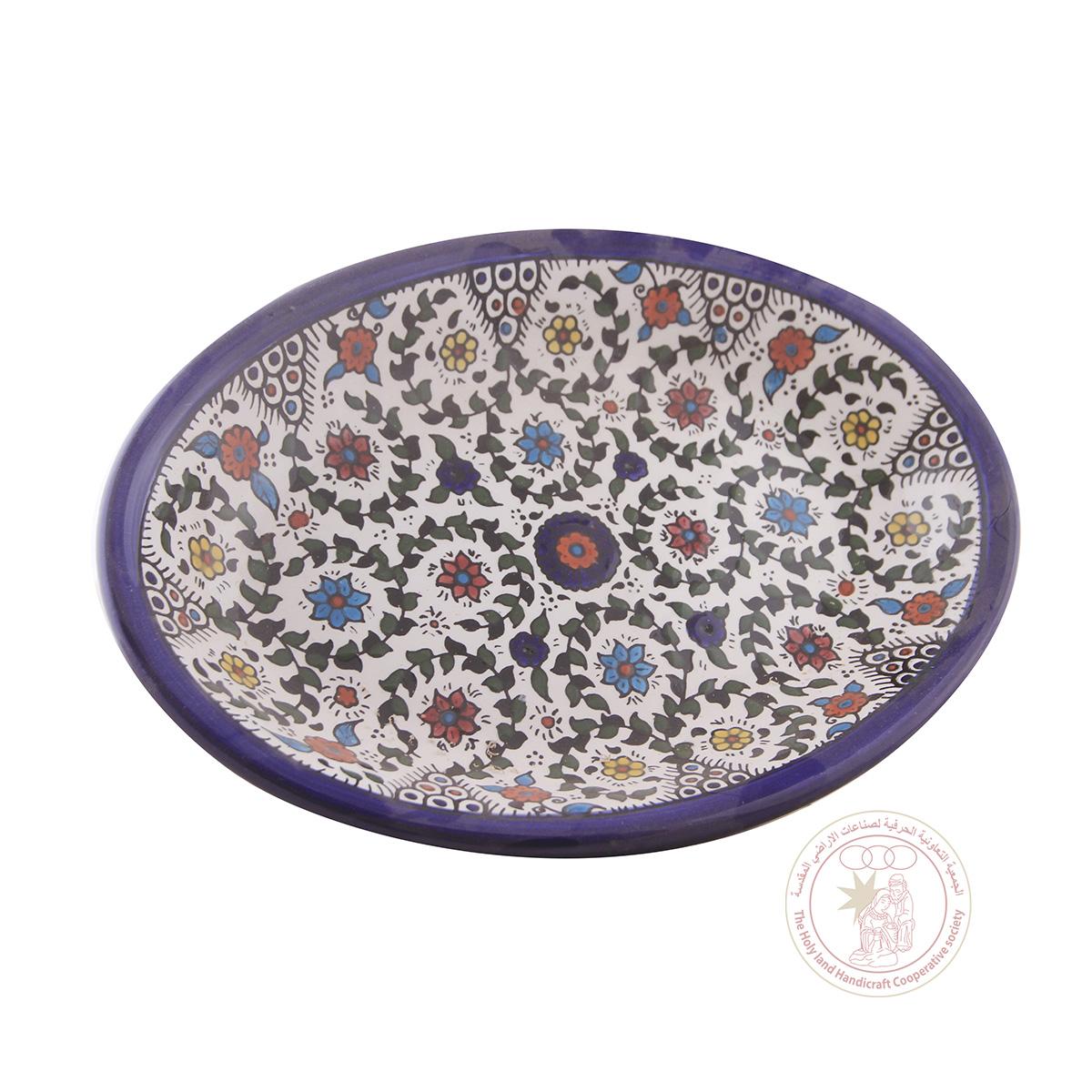 Multi-Colored Flowers' Oval Bowl - 29.5 CM, Ceramic