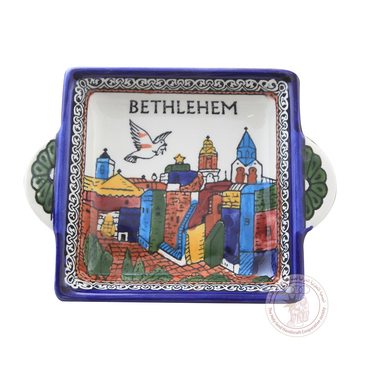 Ceramic 'Bethlehem' Rectangular Plate - 17 CM, Ceramic