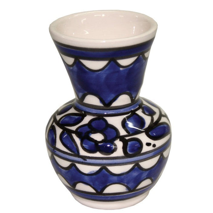 Blue Floral Ceramic Small Vase