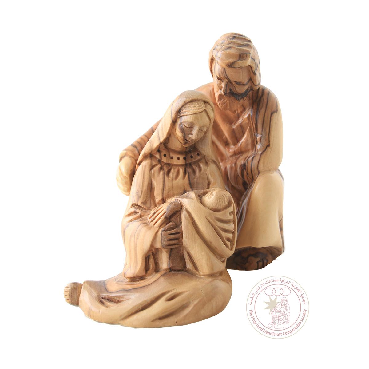 The Holy Family - Removable Base, Carved Olive Wood Statue