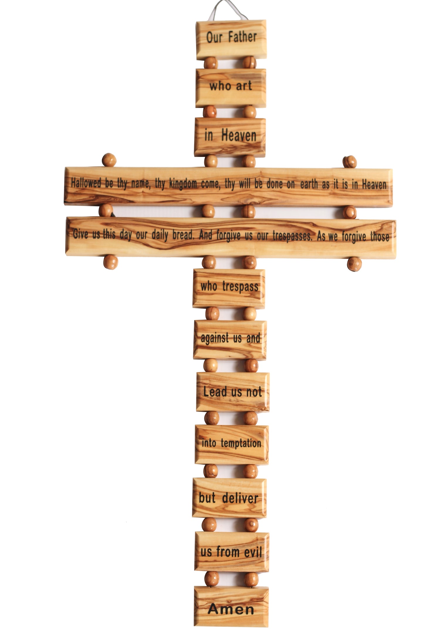 "The Lord's Prayer" on a cross.