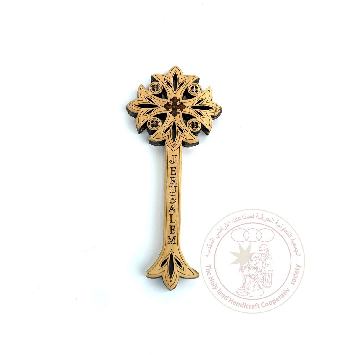 Jerusalem' Blessing Cross f/Priests - Olive Wood, Laser Cut