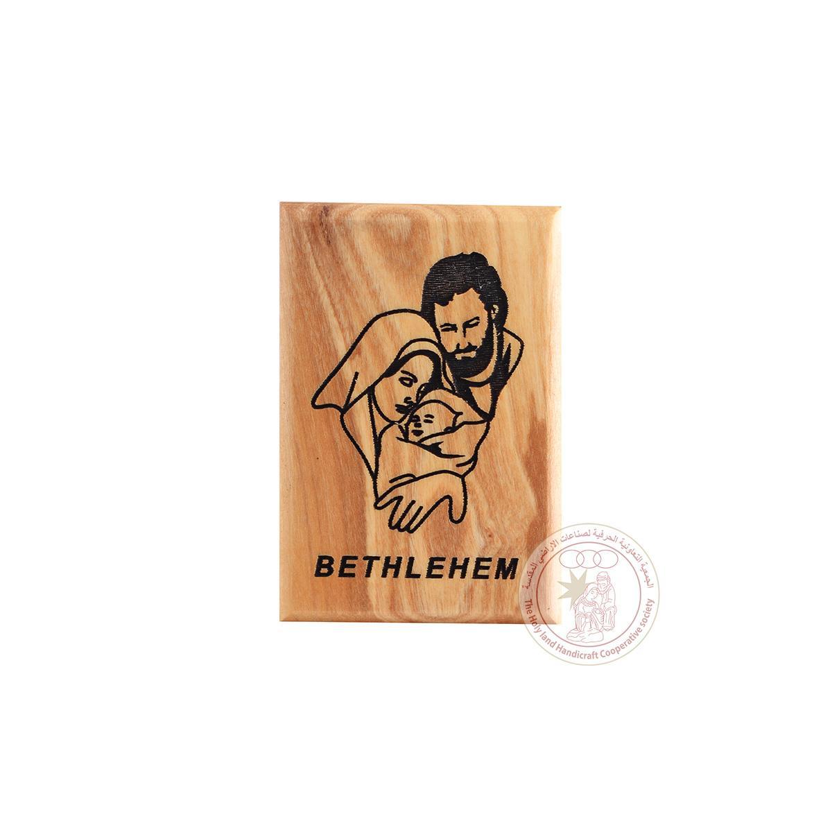 The Holy Family Magnet. "Bethlehem" is engraved