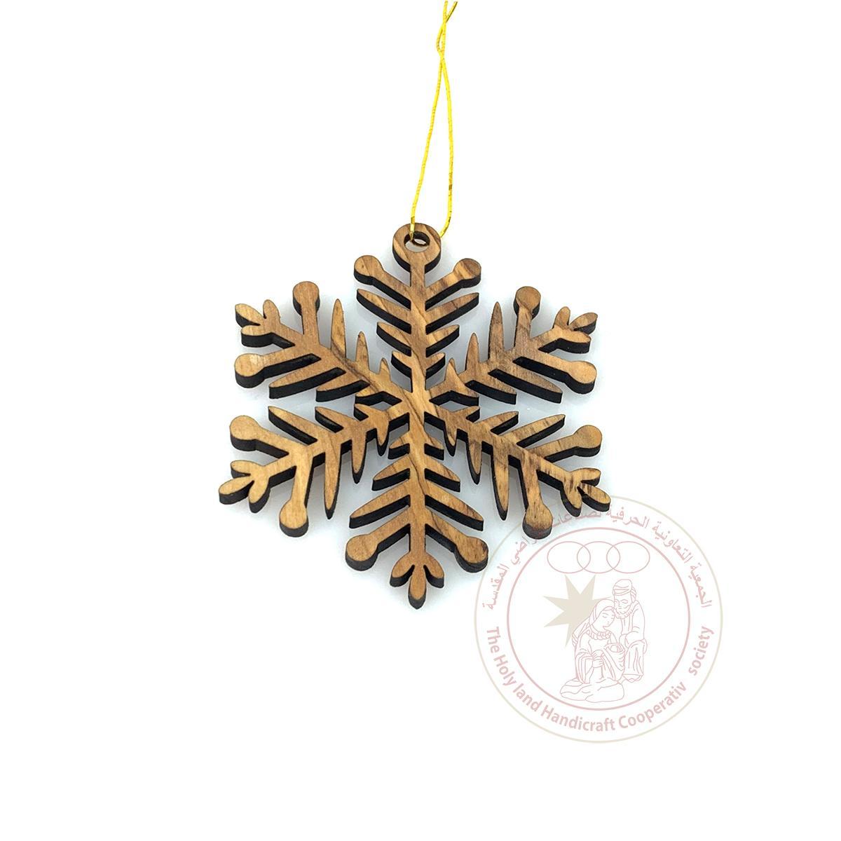 Olive Wood Laser Ornament branch shape