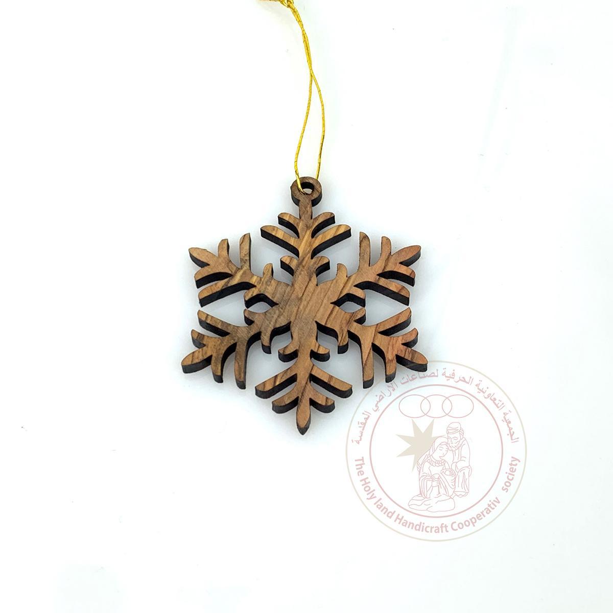 Olive Wood Laser Ornament branch shape