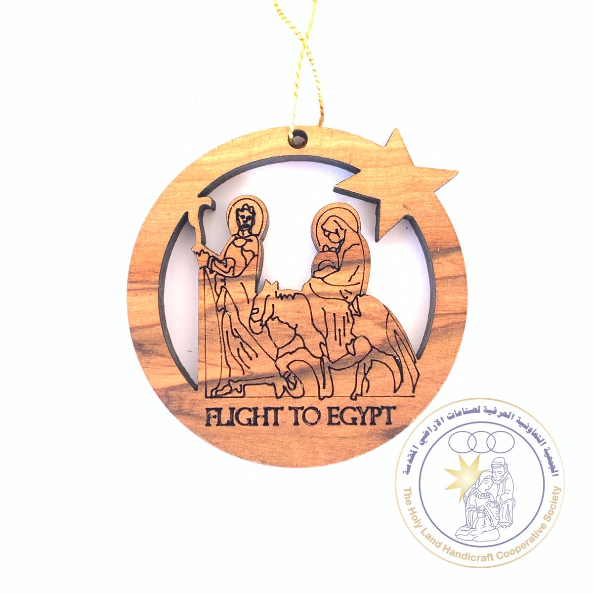 Olive Wood Laser Ornament Holy Family Shape