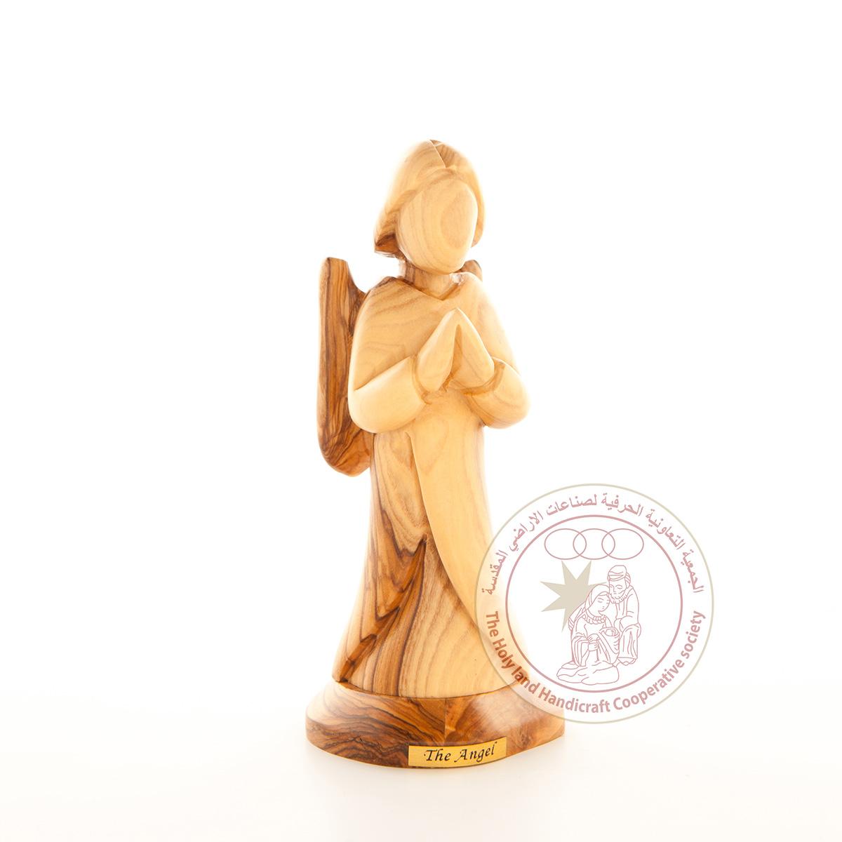 Angel in Prayer - Smooth Plain Olive Wood Figurine