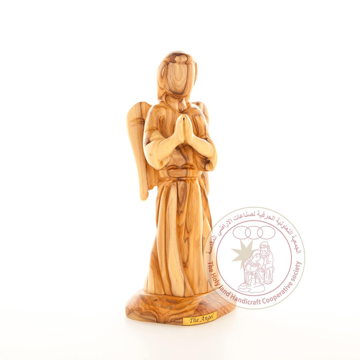 Angel in Prayer - Smooth Plain Olive Wood Figurine