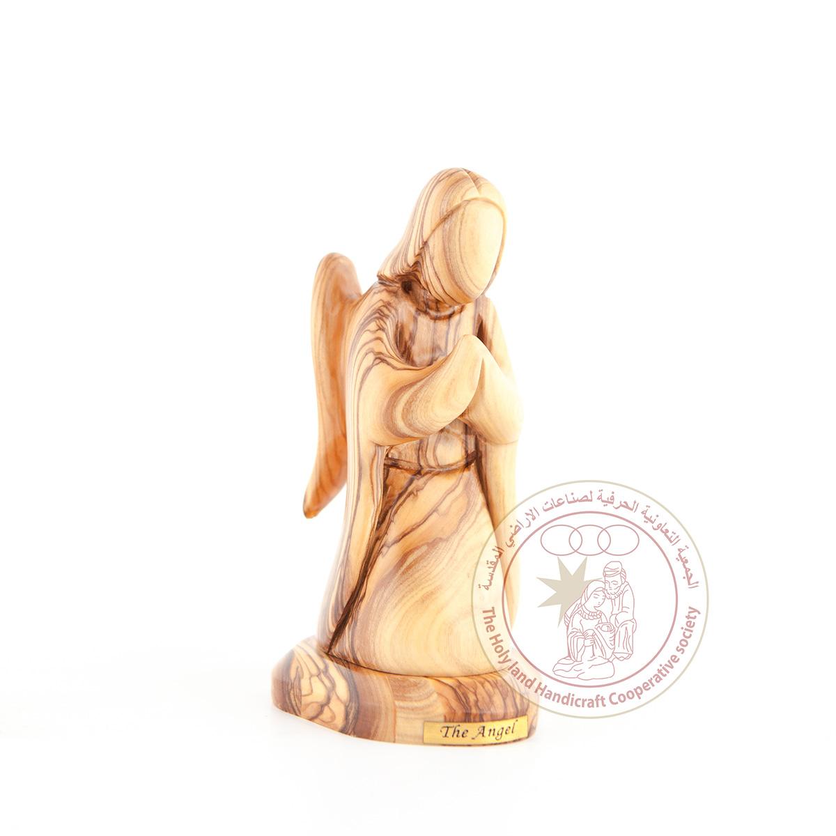Angel in Prayer - Smooth Plain Olive Wood Figurine