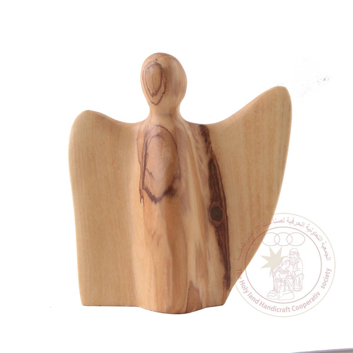 Angel with Outstretched Wings - Olive Wood Figurine, Smooth Plain Features