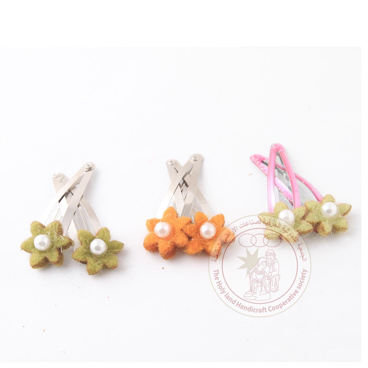 2 Wool Hair Clips