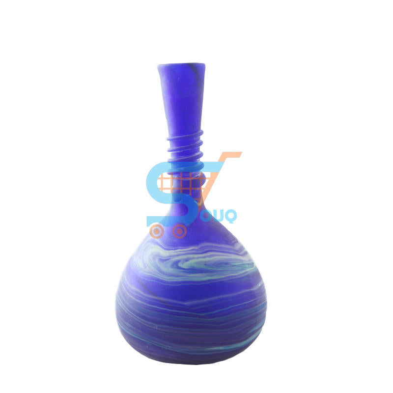 Blue Long Neck Vase With Wrap