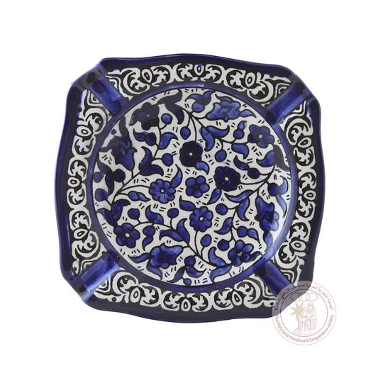 Blue Tulips' Ashtray - 14.5 CM, Ceramic