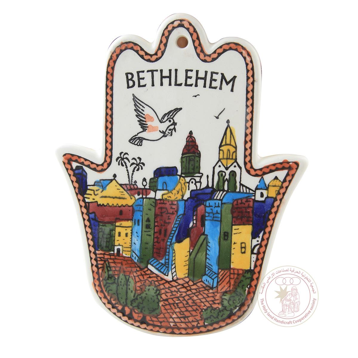 Bethlehem 'Hamsa' Hand Wall Decoration - 14.5 CM, Ceramic