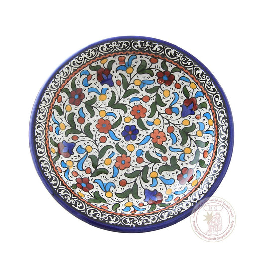 Multi-Colored Tulips' Flat Plate - 27 CM, Ceramic