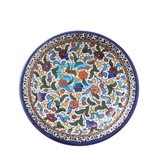 Ceramic Flat Plate Colorful Floral