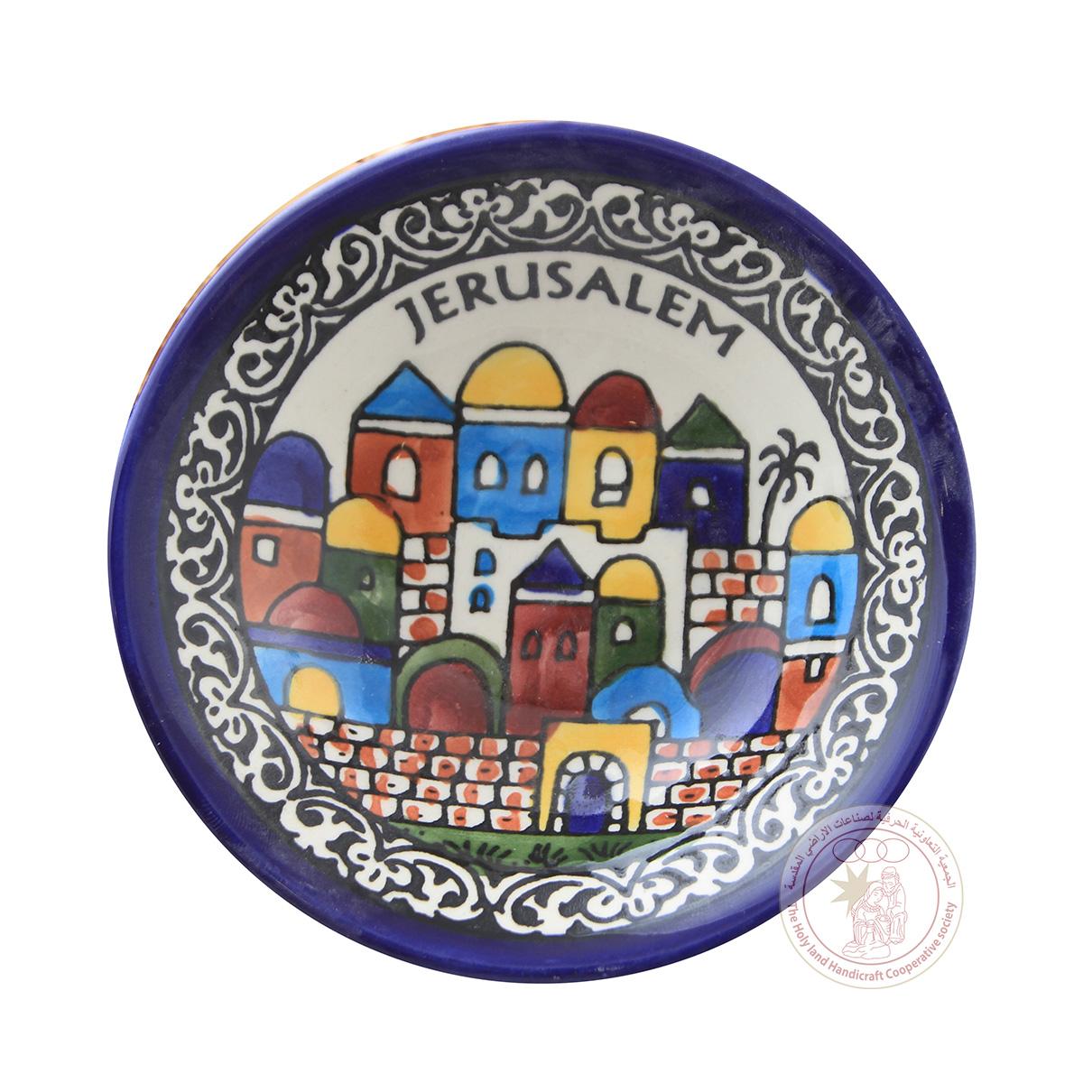 Jerusalem' Flat Plate - 12 CM, Ceramic