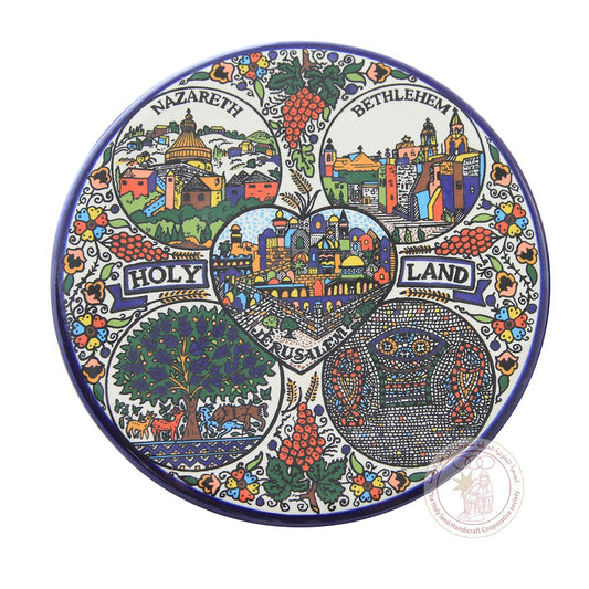 Holy Land' Flat Plate - 13 CM, Ceramic