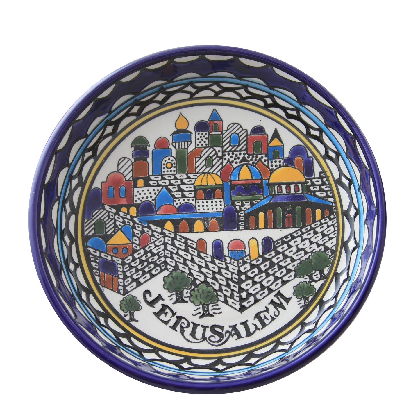 Ceramic Serving Bowl Old City Of Jerusalem