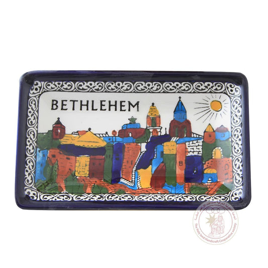 Bethlehem' Rectangular Plate - 21.5 CM, Ceramic