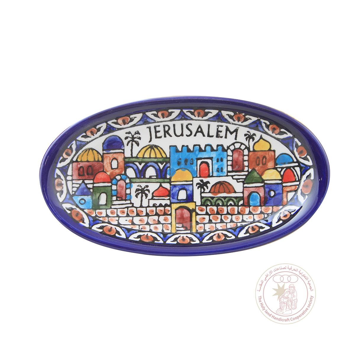 Jerusalem' Deep Oval Plate, Version 2 - 17 CM, Ceramic