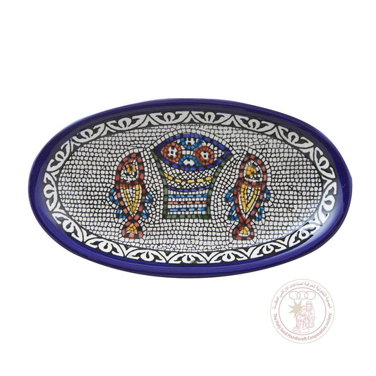 Loaves and Fishes' Oval Plate - 17 CM, Ceramic