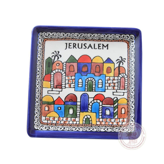 Jerusalem' Square Bowl - 13 CM, Ceramic