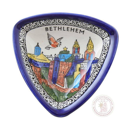 Bethlehem' Triangular Bowl - 16.5 CM, Ceramic