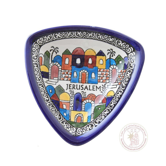 Jerusalem' Triangular Bowl - 16.5 CM, Ceramic