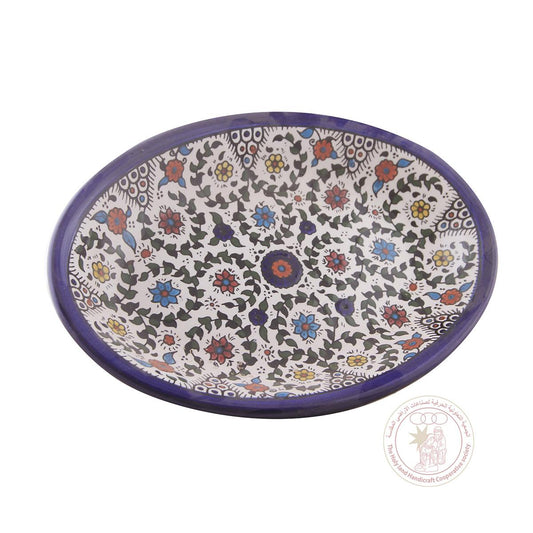 Multi-Colored Flowers' Oval Bowl - 29.5 CM, Ceramic