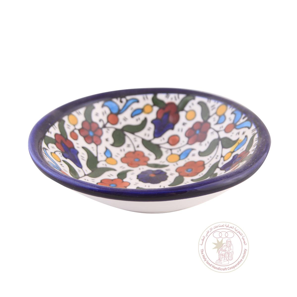 Multi-Colored Flowers' Bowl - 9 CM, Ceramic
