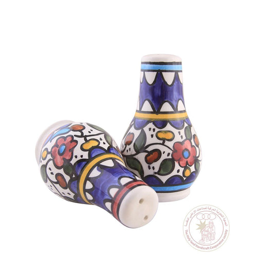 Multi-Colored Floral Salt and Pepper Shakers - 11 CM, Ceramic