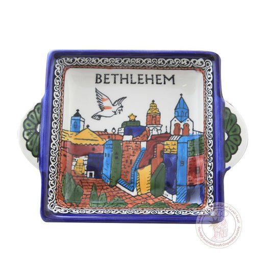 Ceramic 'Bethlehem' Rectangular Plate - 17 CM, Ceramic