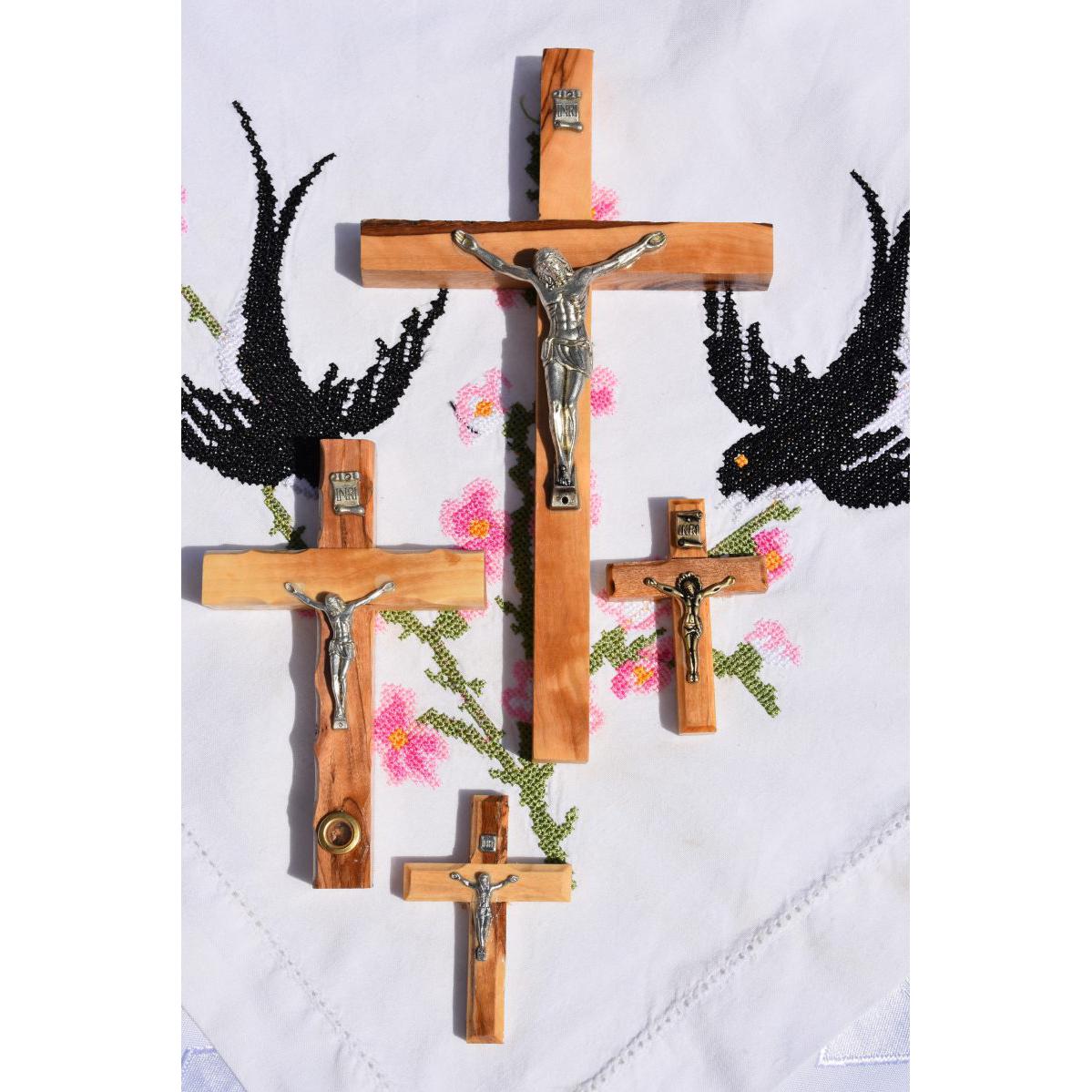 Olive Wood Cross With Crucified Jesus