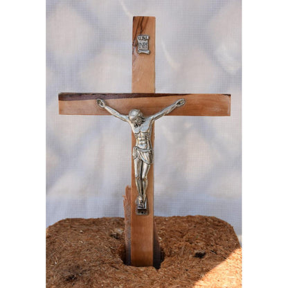 Olive Wood Cross With Crucified Jesus