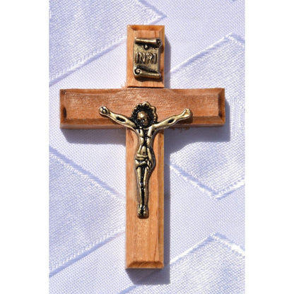 Olive Wood Cross With Crucified Jesus