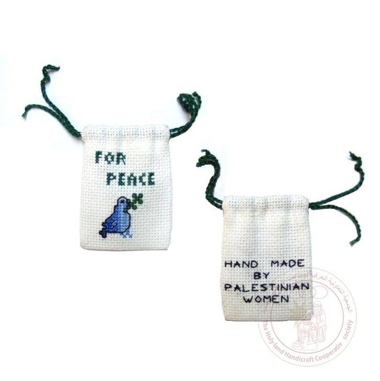 Drawstring "peace" pouch