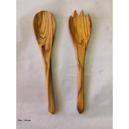 Olive Wood Kitchen Salad Server Set