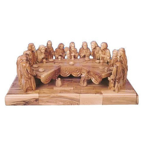 Olive Wood Jesus And The Twelve Disciples Eating The Last Supper