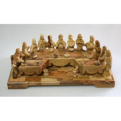 Olive Wood Jesus And The Twelve Disciples Eating The Last Supper