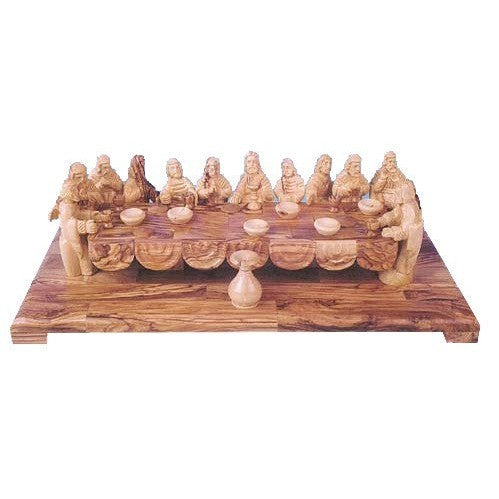 Olive Wood Jesus And The Twelve Disciples Eating The Last Supper