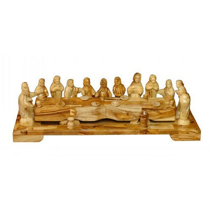 Olive Wood Jesus And The Twelve Disciples Eating The Last Supper