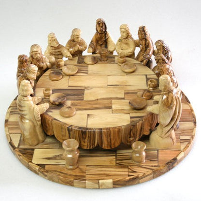 Olive Wood Jesus And The Twelve Disciples Eating The Last Supper