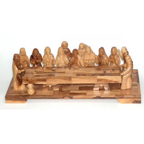 Olive Wood Jesus And The Twelve Disciples Eating The Last Supper