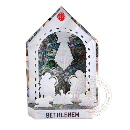 Holy Family Nativity Display - Mother of Pearl, Abalone