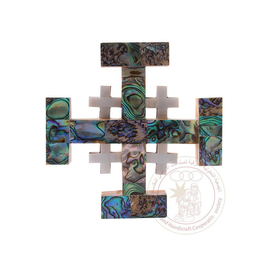 Jerusalem Cross Wall Hanging - Mother of Pearl